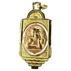 French Holt Raphael’s Cherub 18K Yellow Rose Gold Charm Pendant
