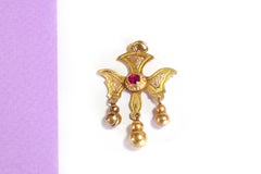 French Holy Spirit Pendant in Rose Gold 18k Pendant, Antique Holy Dove Pendant