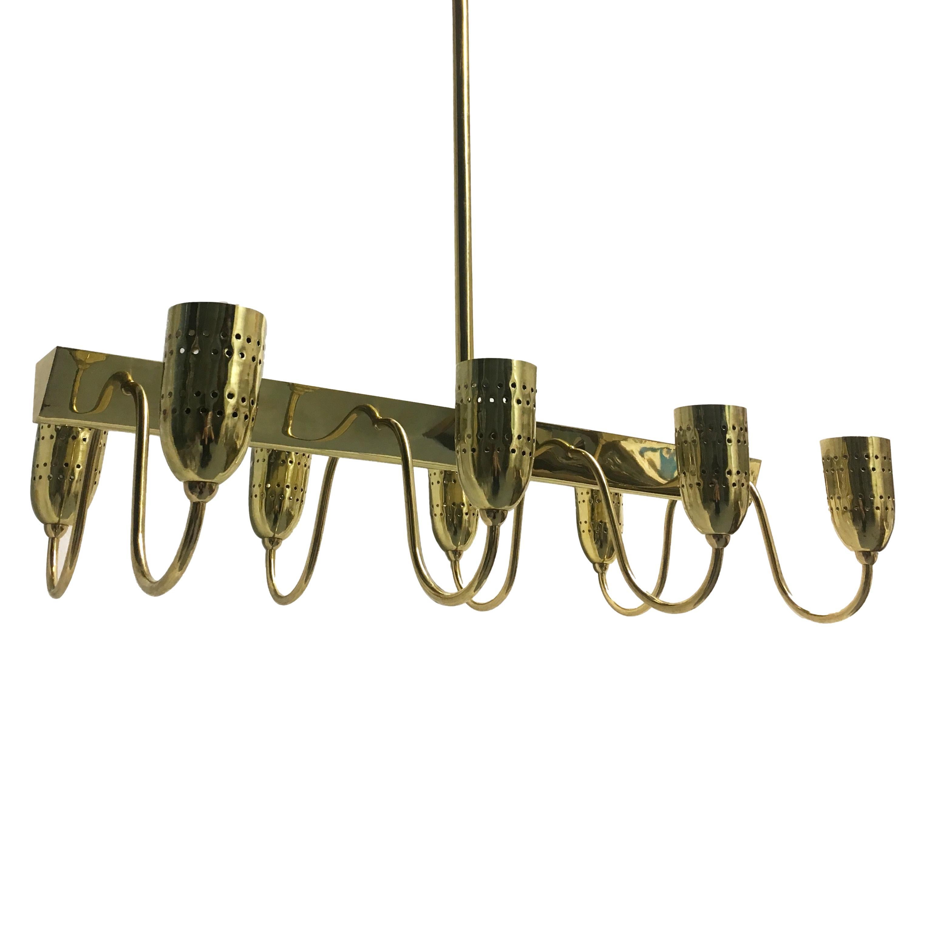 French Horizontal Moderne Chandelier In Good Condition For Sale In New York, NY