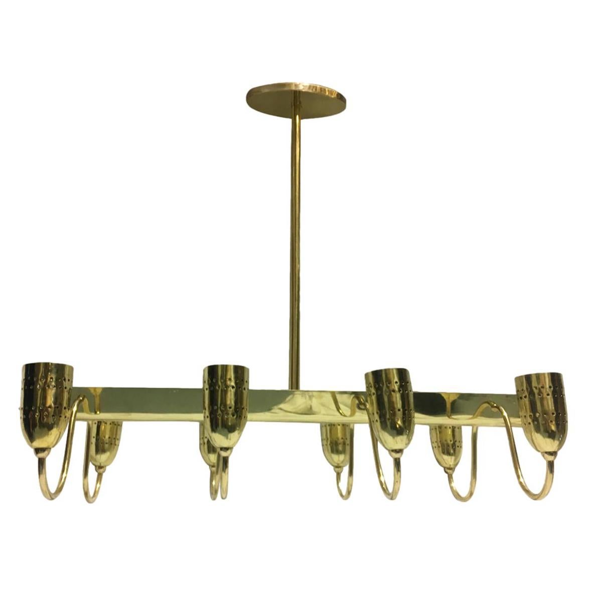 French Horizontal Moderne Chandelier For Sale