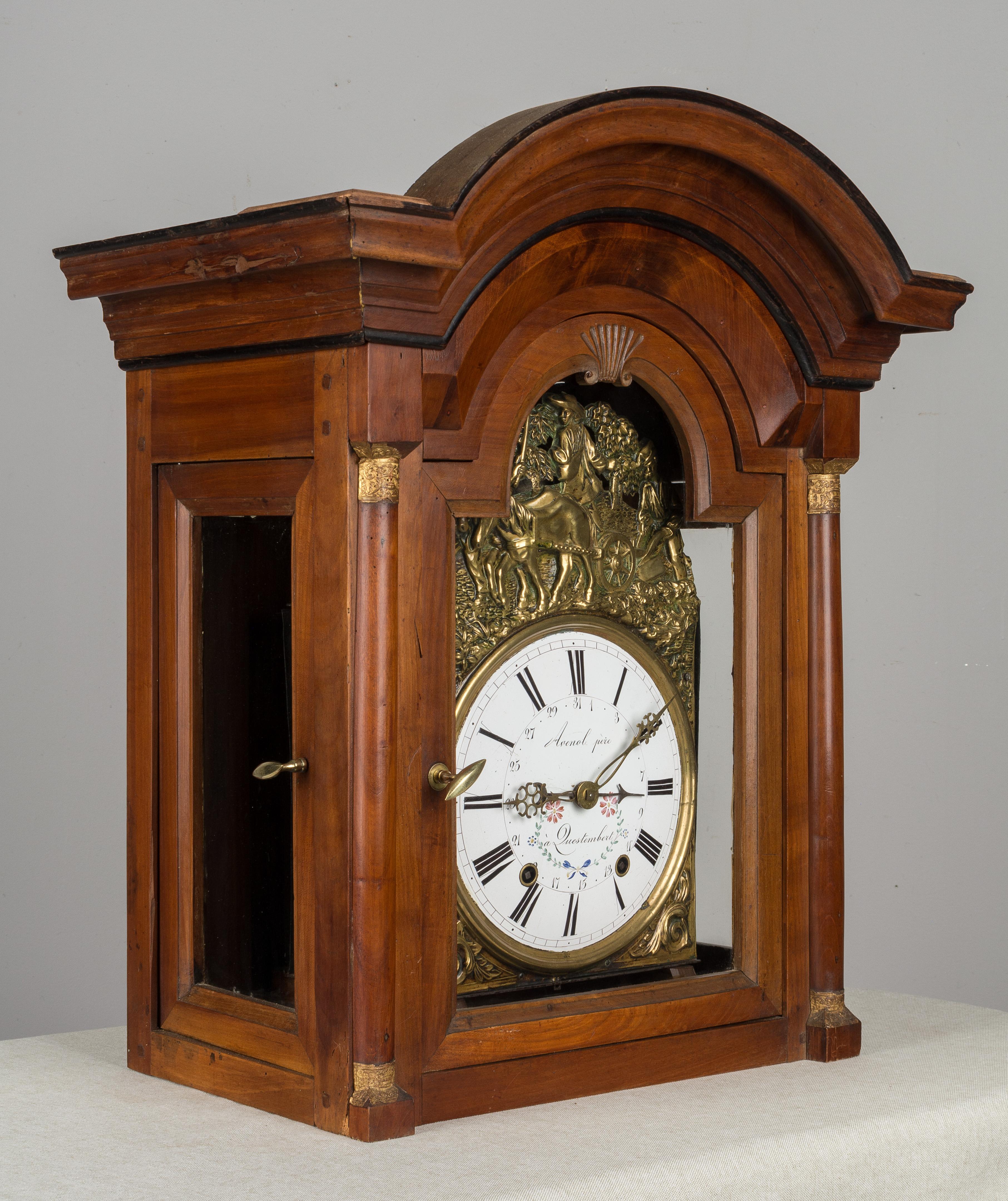 Wood French Horloge de Parquet or Tall Case Clock For Sale