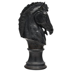 French, Horse Club Horse Head Sculpture