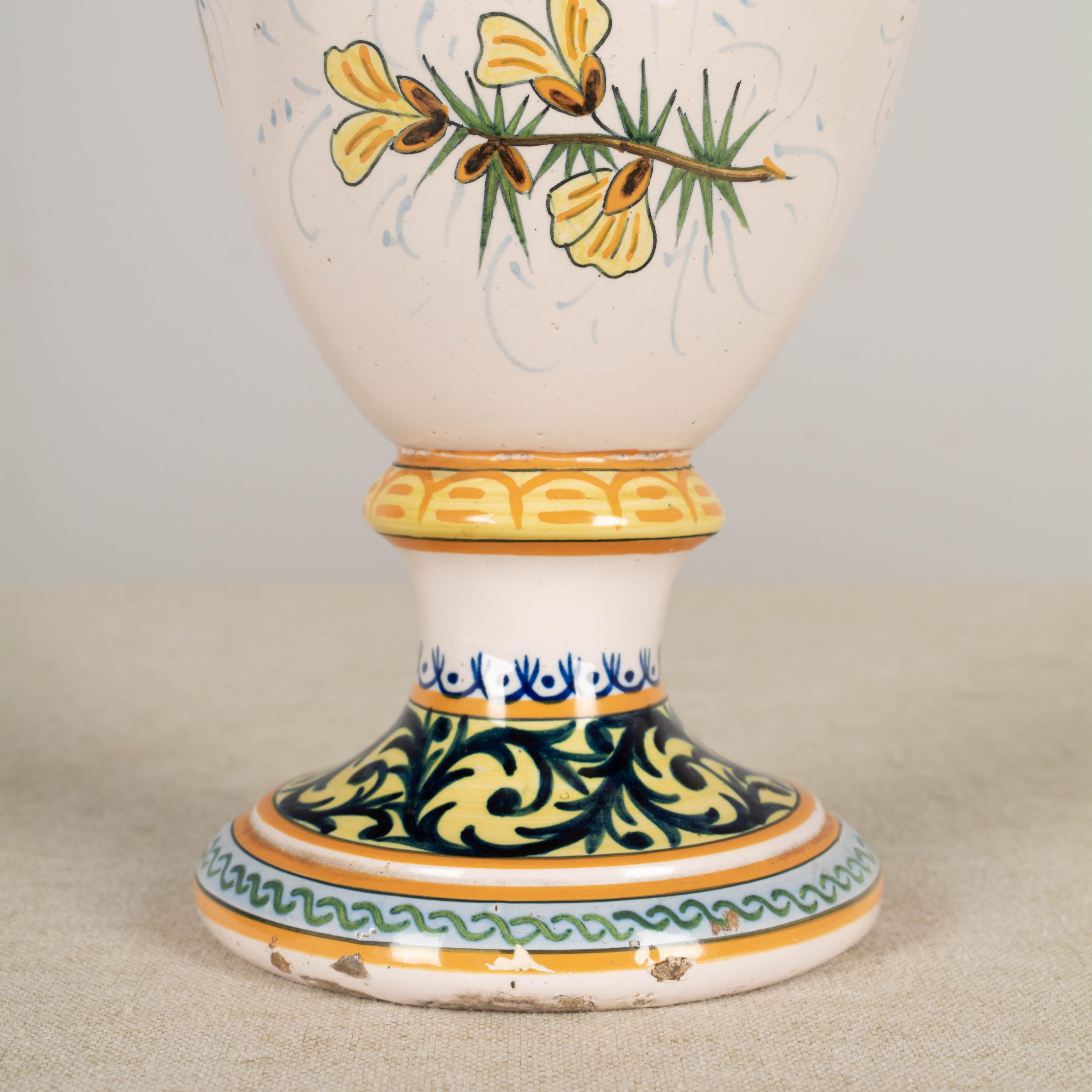 French HR Quimper Ceramic Vase For Sale 7