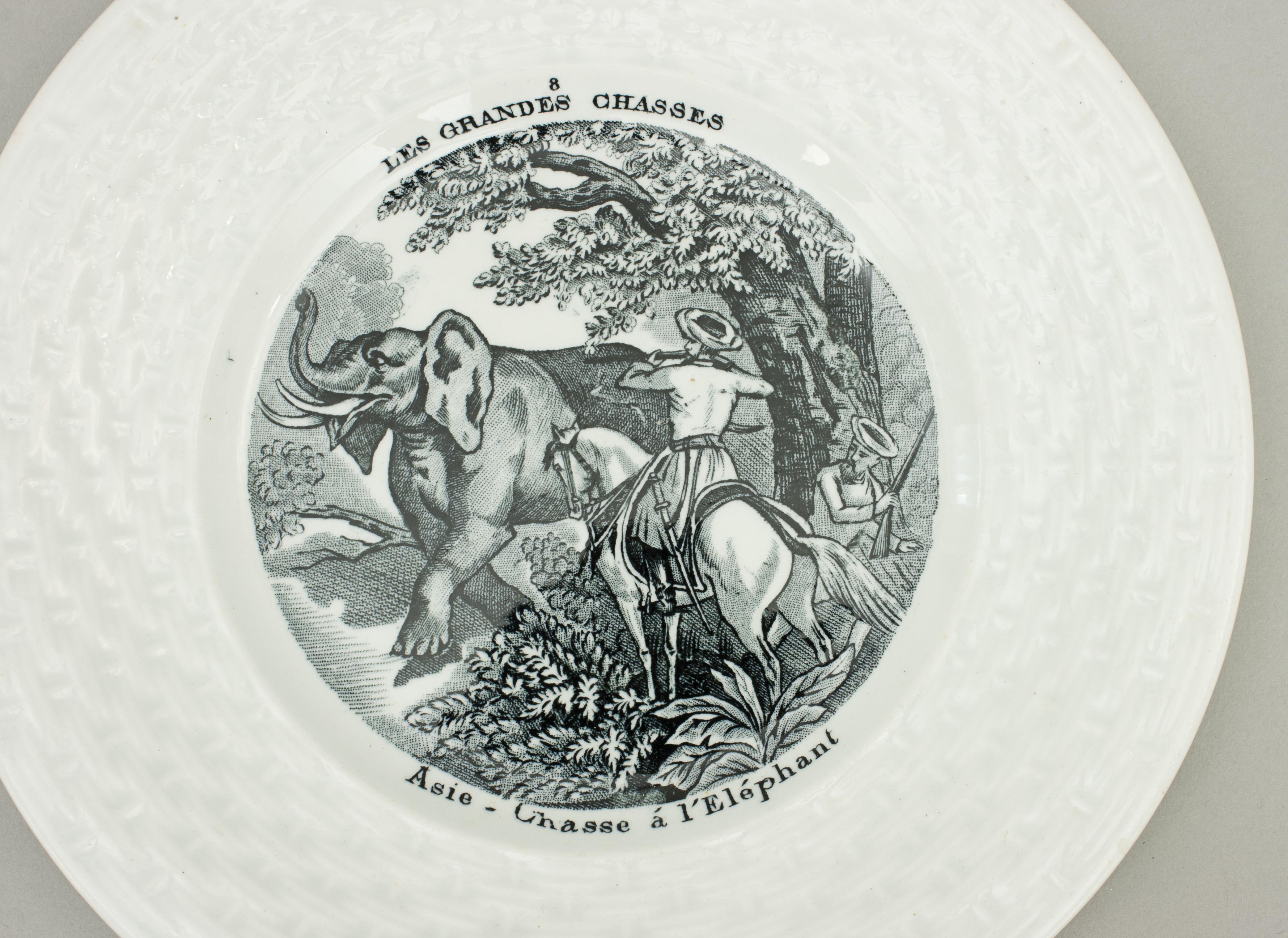Early 20th Century French Hunting Plates, Great Hunts Series For Sale