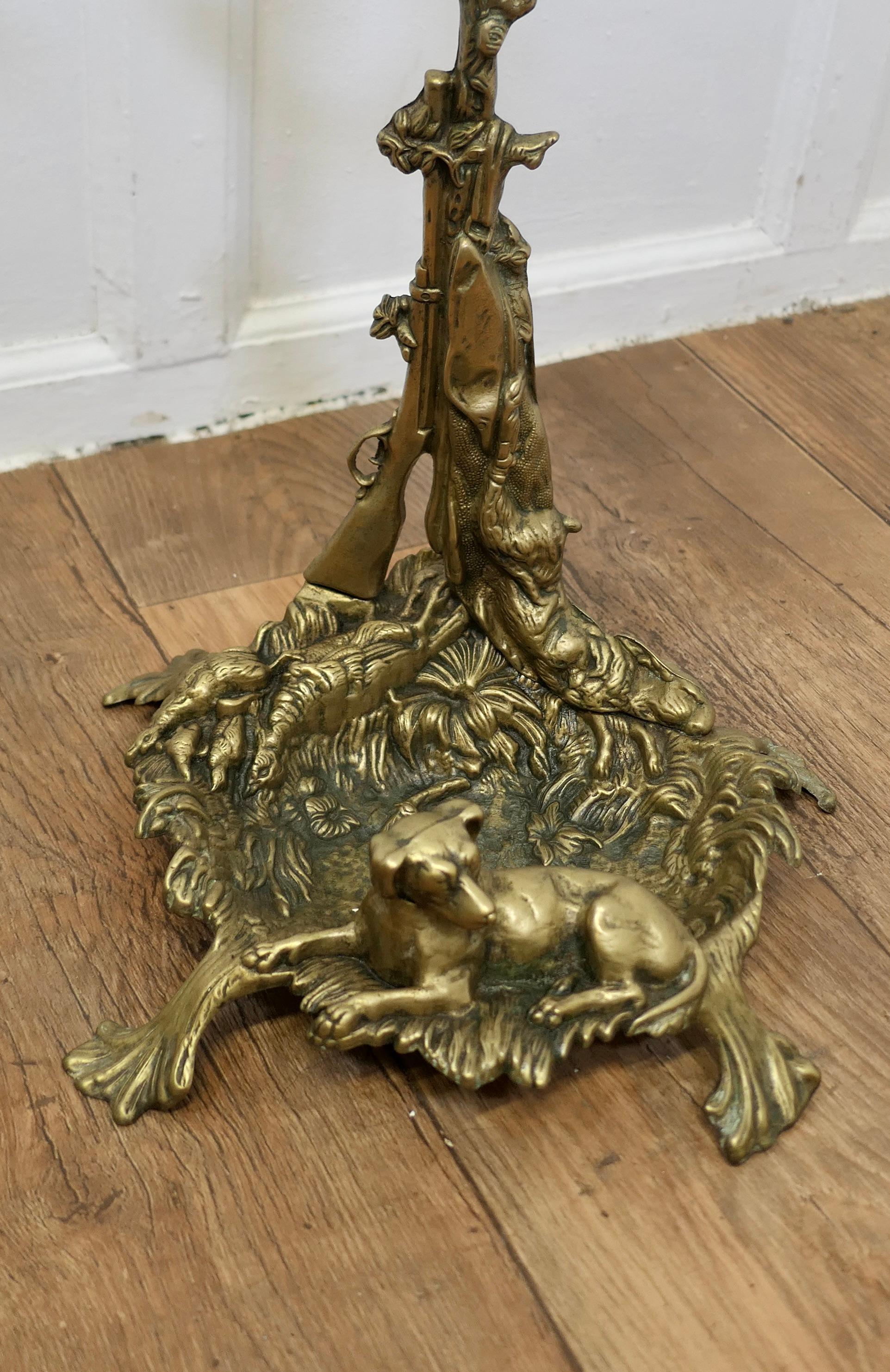 Country French Hunting Theme (Chasse) Brass Stick Stand   This lovely piece comes from F For Sale