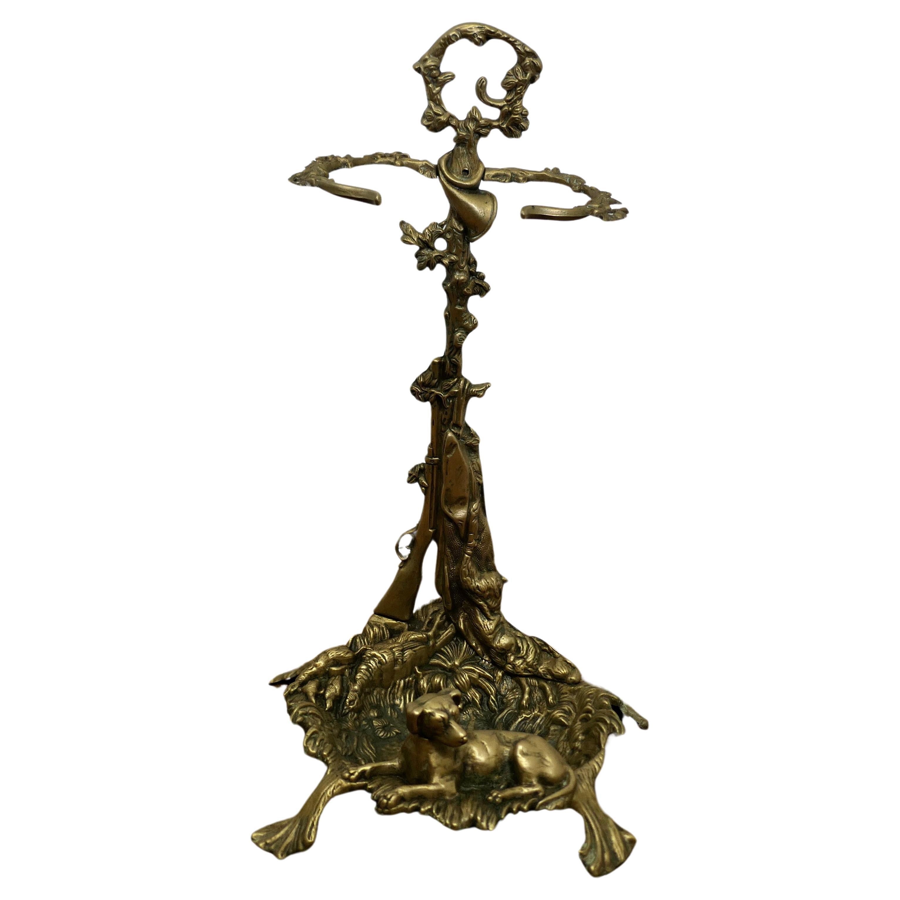 French Hunting Theme (Chasse) Brass Stick Stand   This lovely piece comes from F For Sale