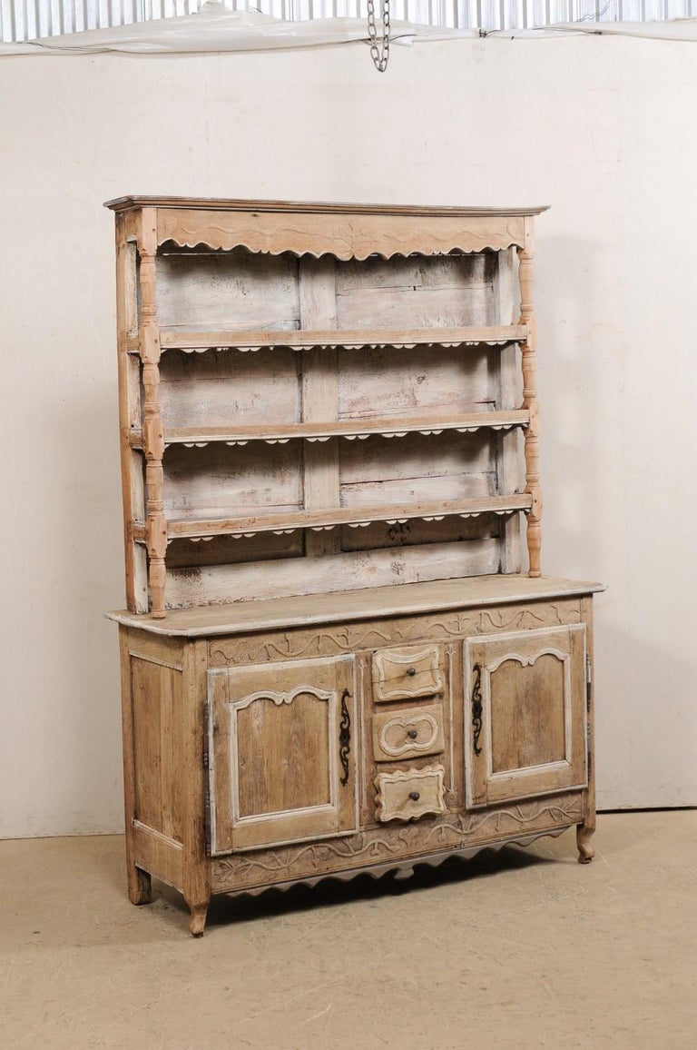 French Hutch Buffet Cabinet Adorn in Whimsical Carvings and Scallops ...