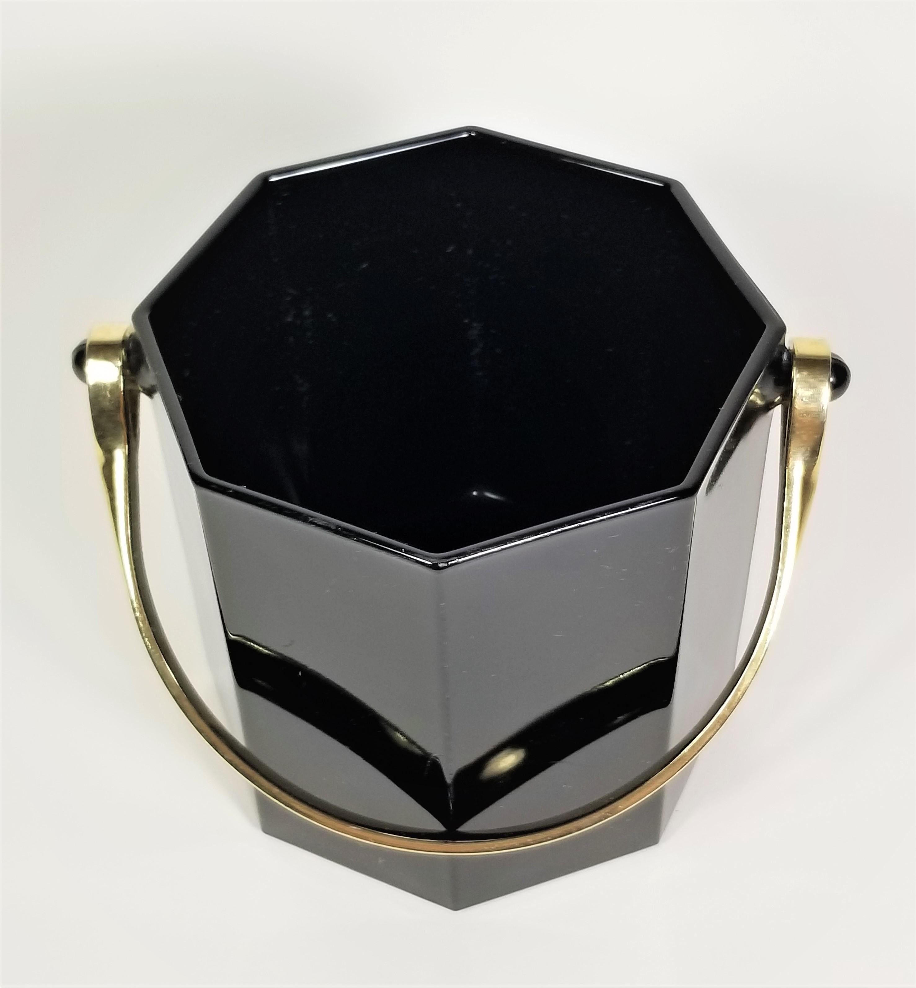 Secchiello per il ghiaccio francese nero con oro Mid Century Made in France in vendita 4