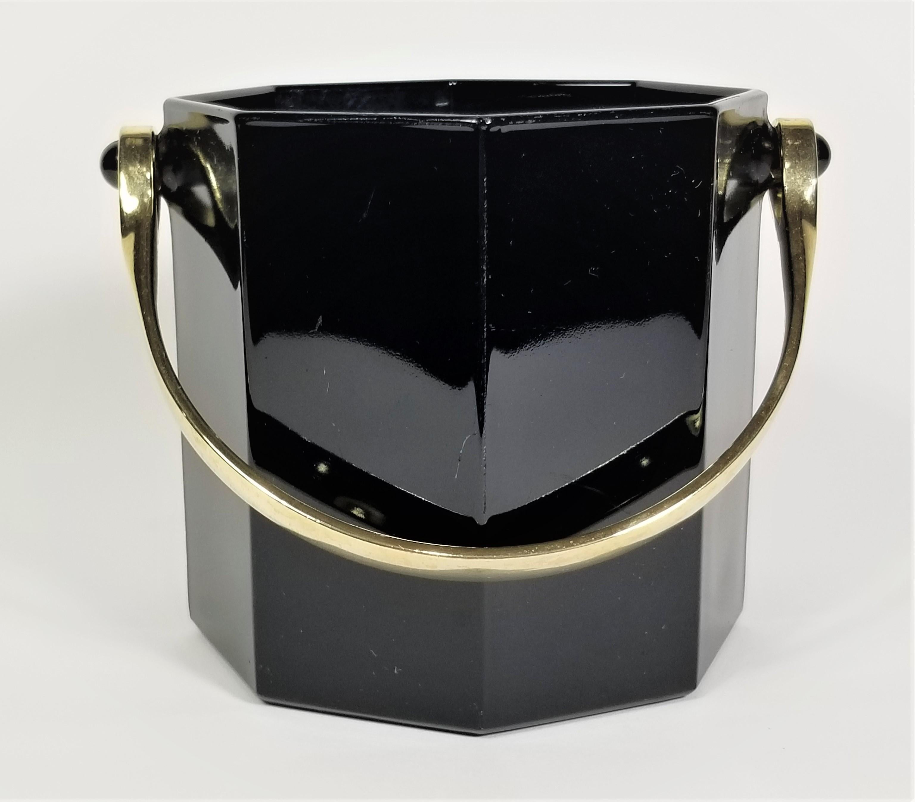 Secchiello per il ghiaccio francese nero con oro Mid Century Made in France in vendita 6