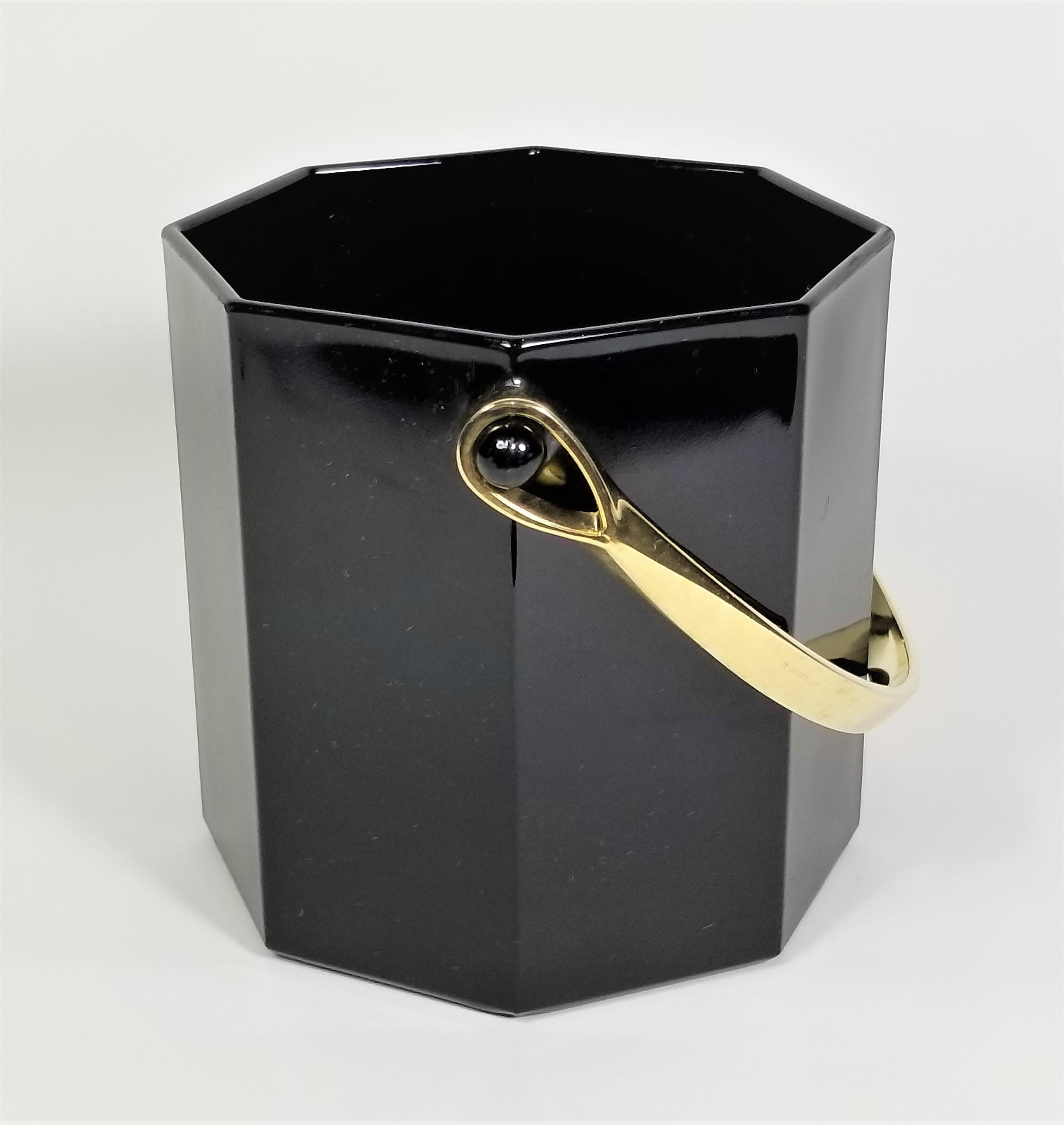 Secchiello per il ghiaccio francese nero con oro Mid Century Made in France in vendita 2