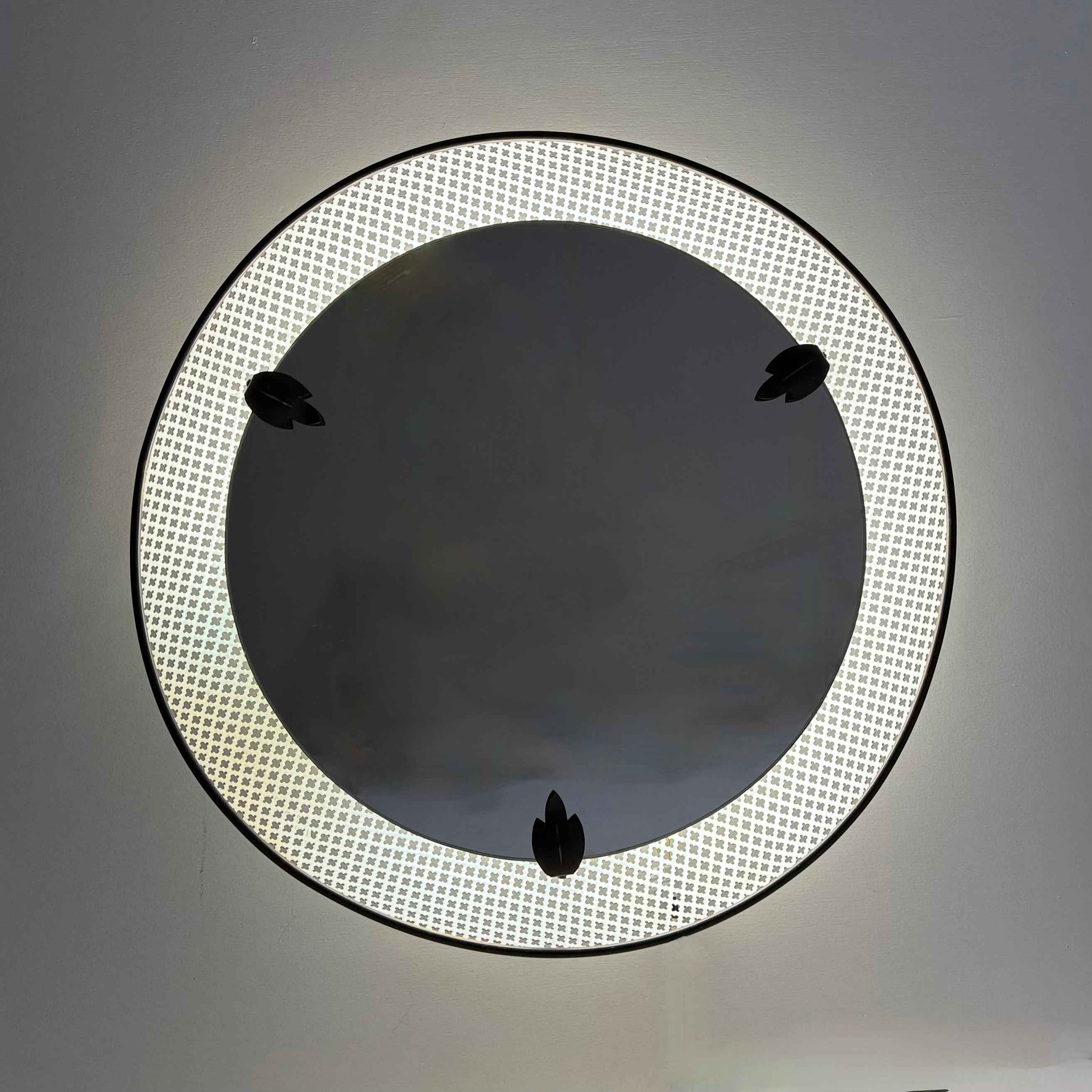Miroir éclairé par Mathieu Mategot , années 1950 Bon état - En vente à Delft, NL