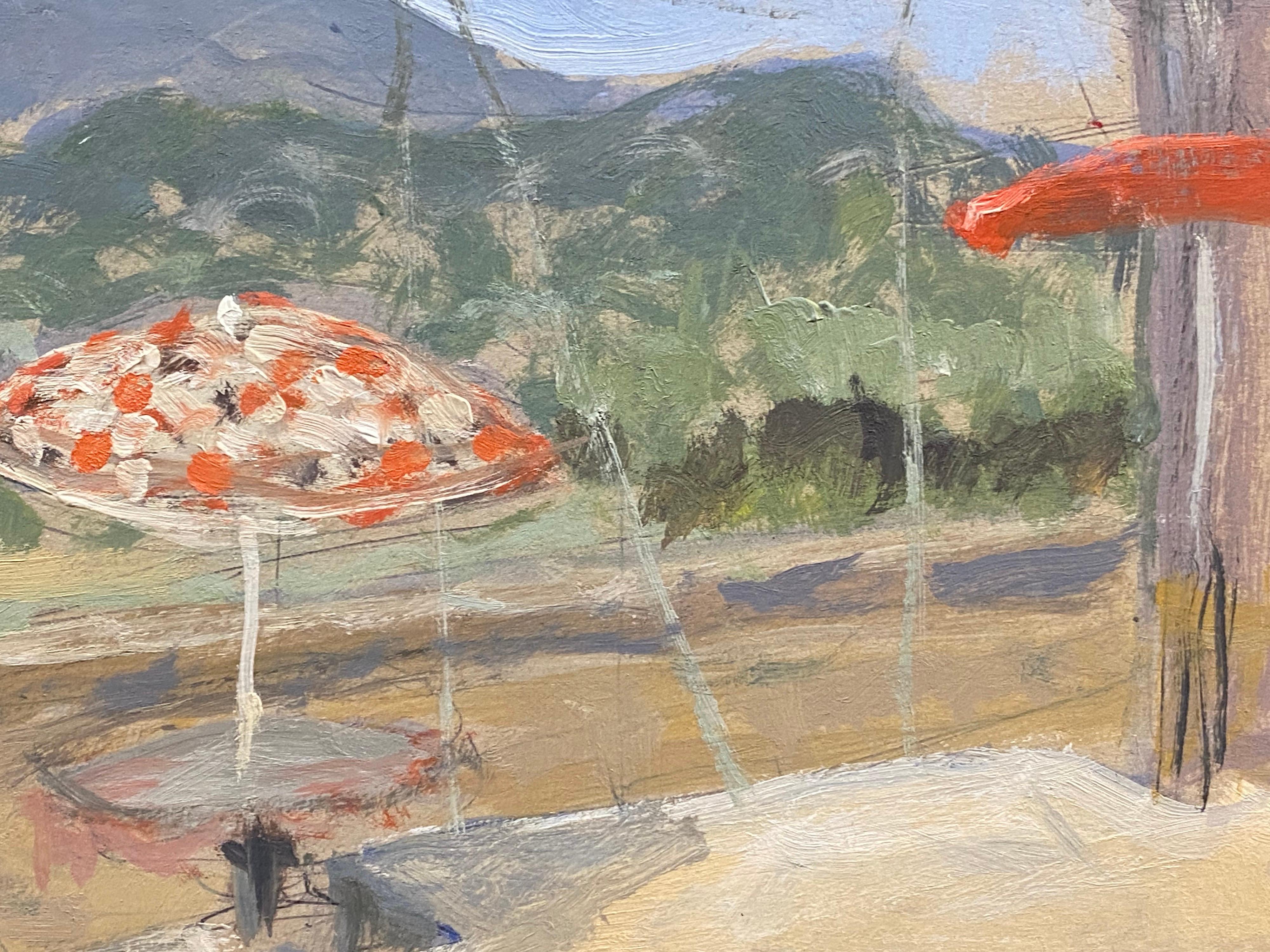 Menerbes, Provence Sunny View over Luberon Valley terrace, oil painting - Painting by French Impressionist