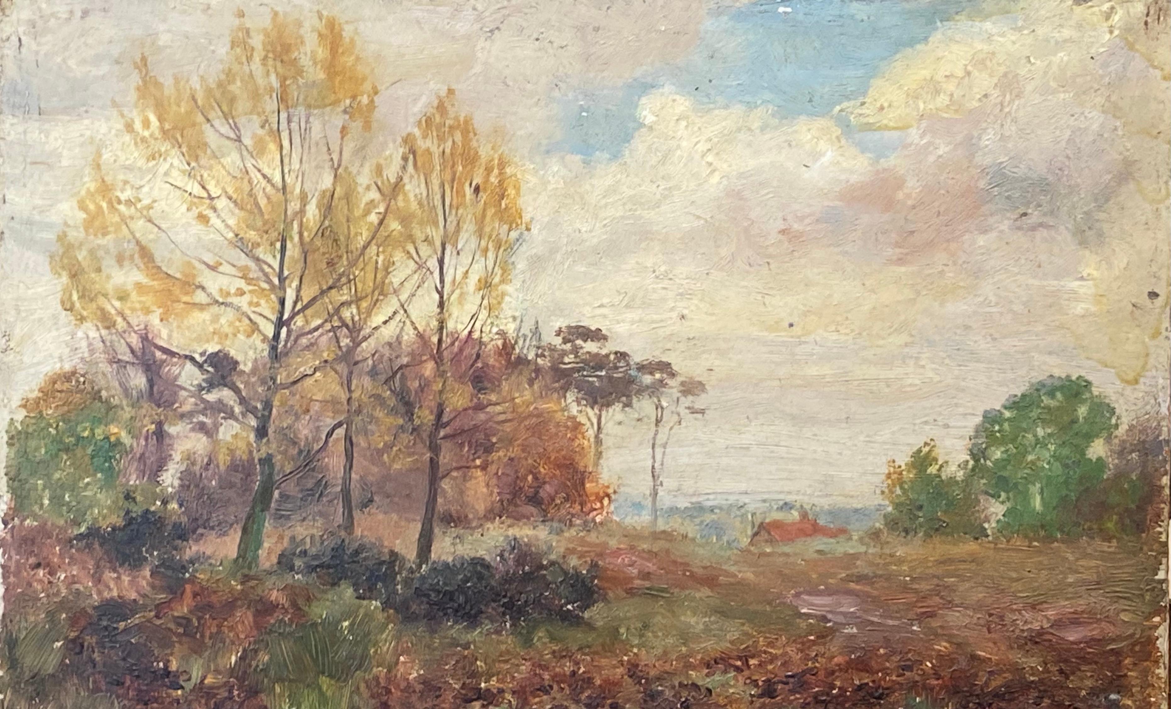 French Impressionist Landscape Painting -  Impressionist Antique Painting - Autumnal Landscape