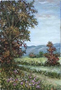 French Impressionist Oil Autumnal River Landscape