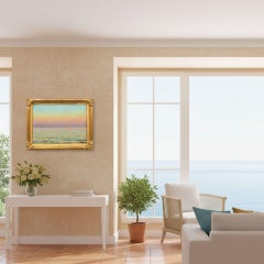 Peinture à l'huile impressionniste française de Morel de Tanguy, paysage marin du soir