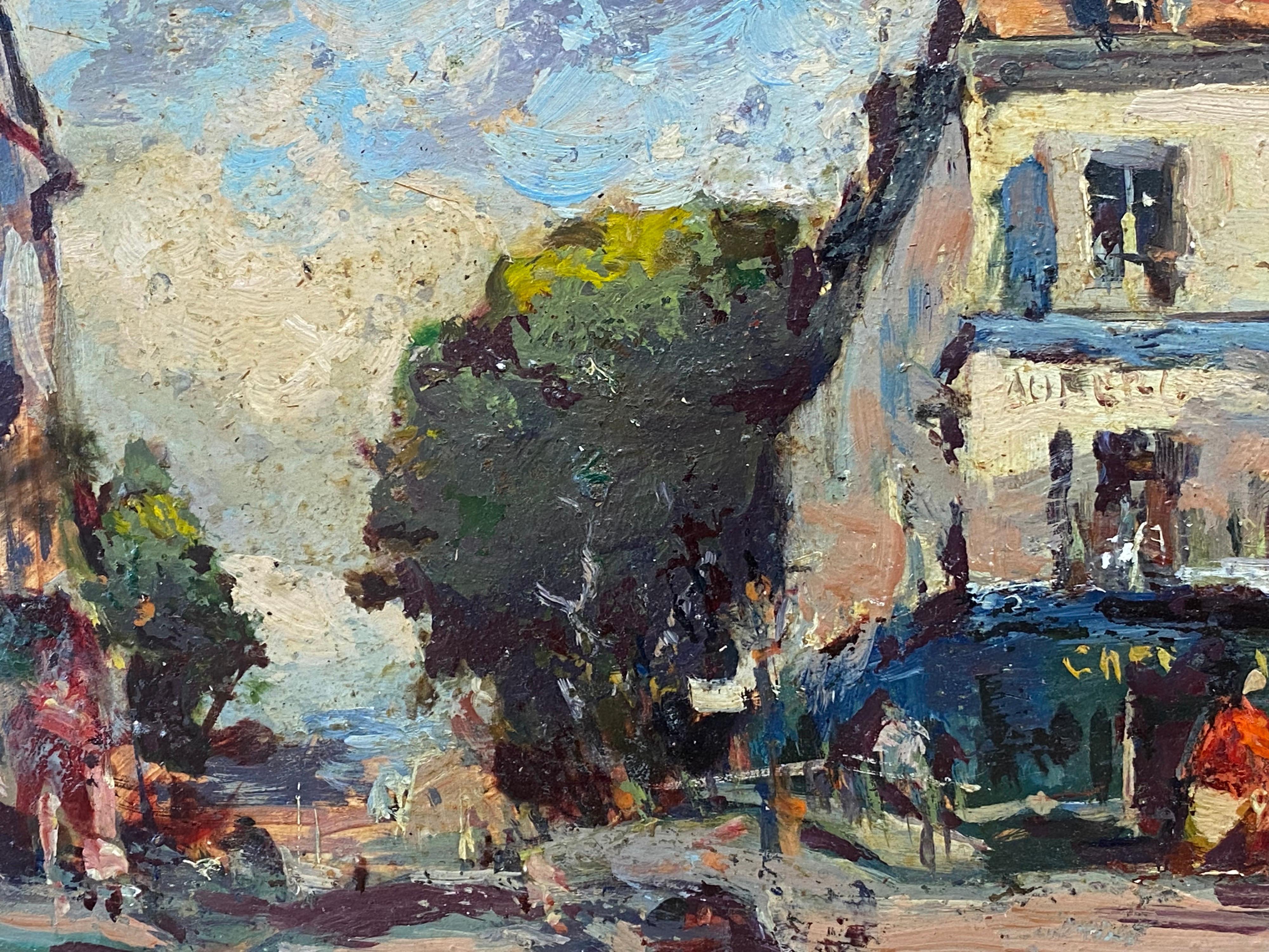 French Impressionist En Plein Air Oil Painting, City Street Scene In Good Condition For Sale In Cirencester, GB