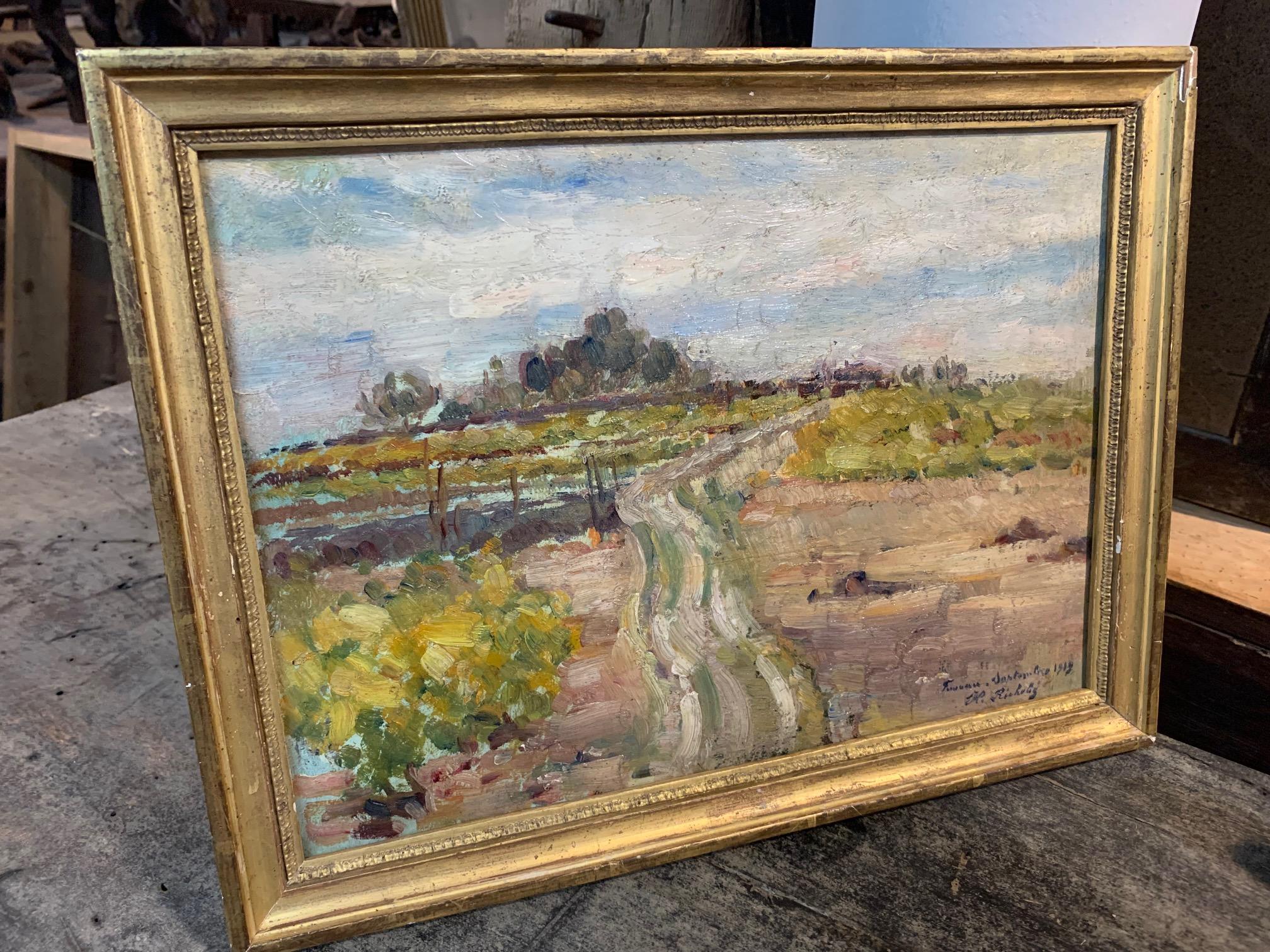 French Impressionist Landscape Oil Painting In Good Condition In Atlanta, GA