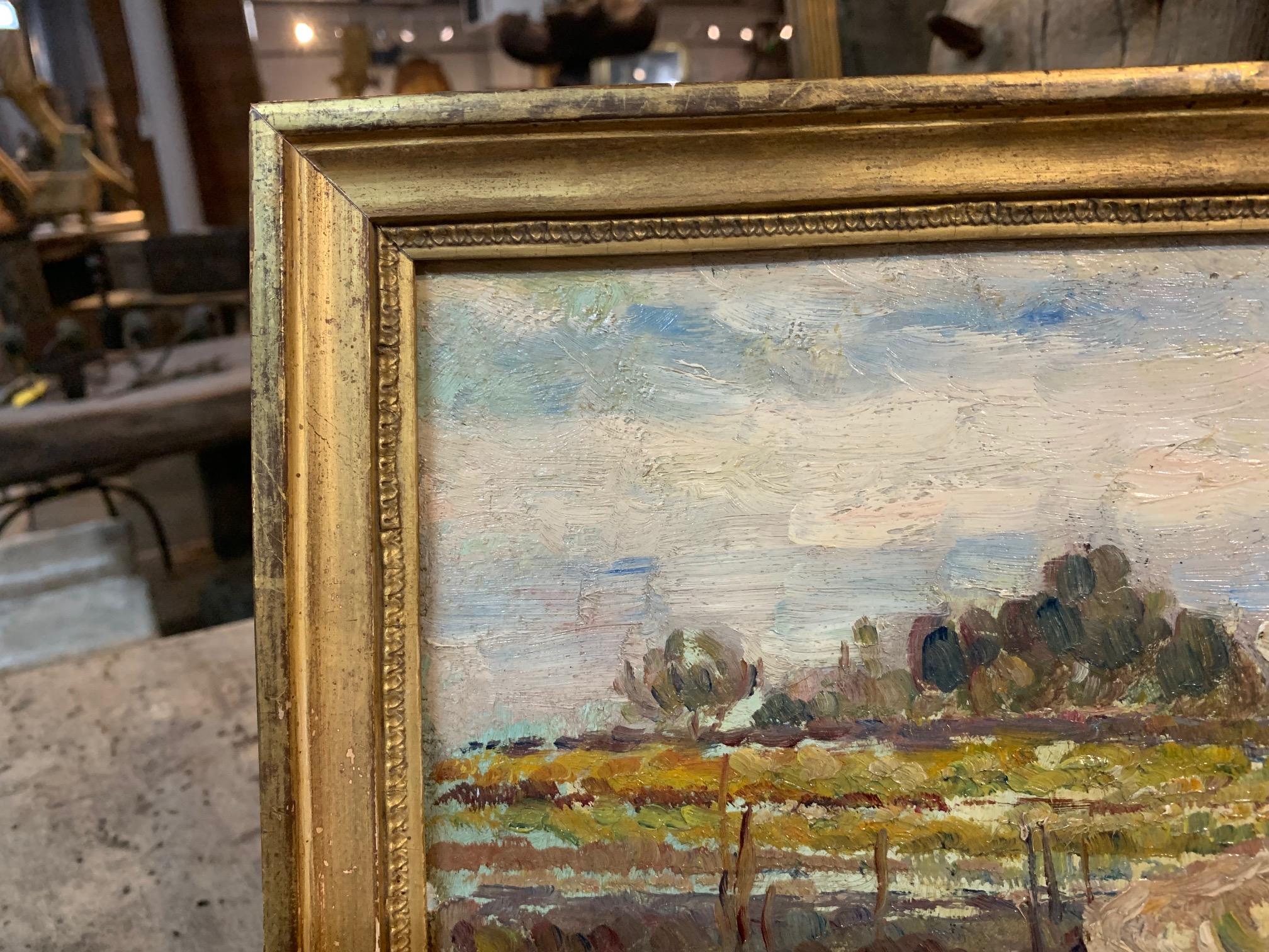 20th Century French Impressionist Landscape Oil Painting