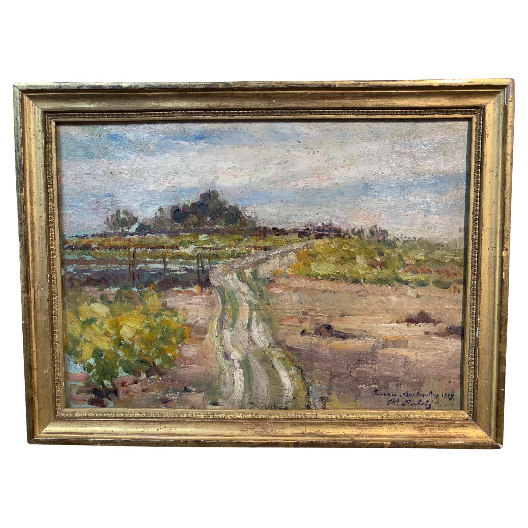 French Impressionist Landscape Oil Painting