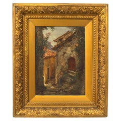 French Impressionist Oil of Cobbled Street Scene
