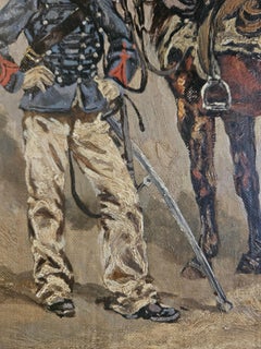 French Impressionist Painting of a Cavalry Officer