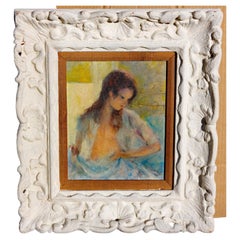 French Impressionist Painting  Portrait of a Young Girl  Paris School