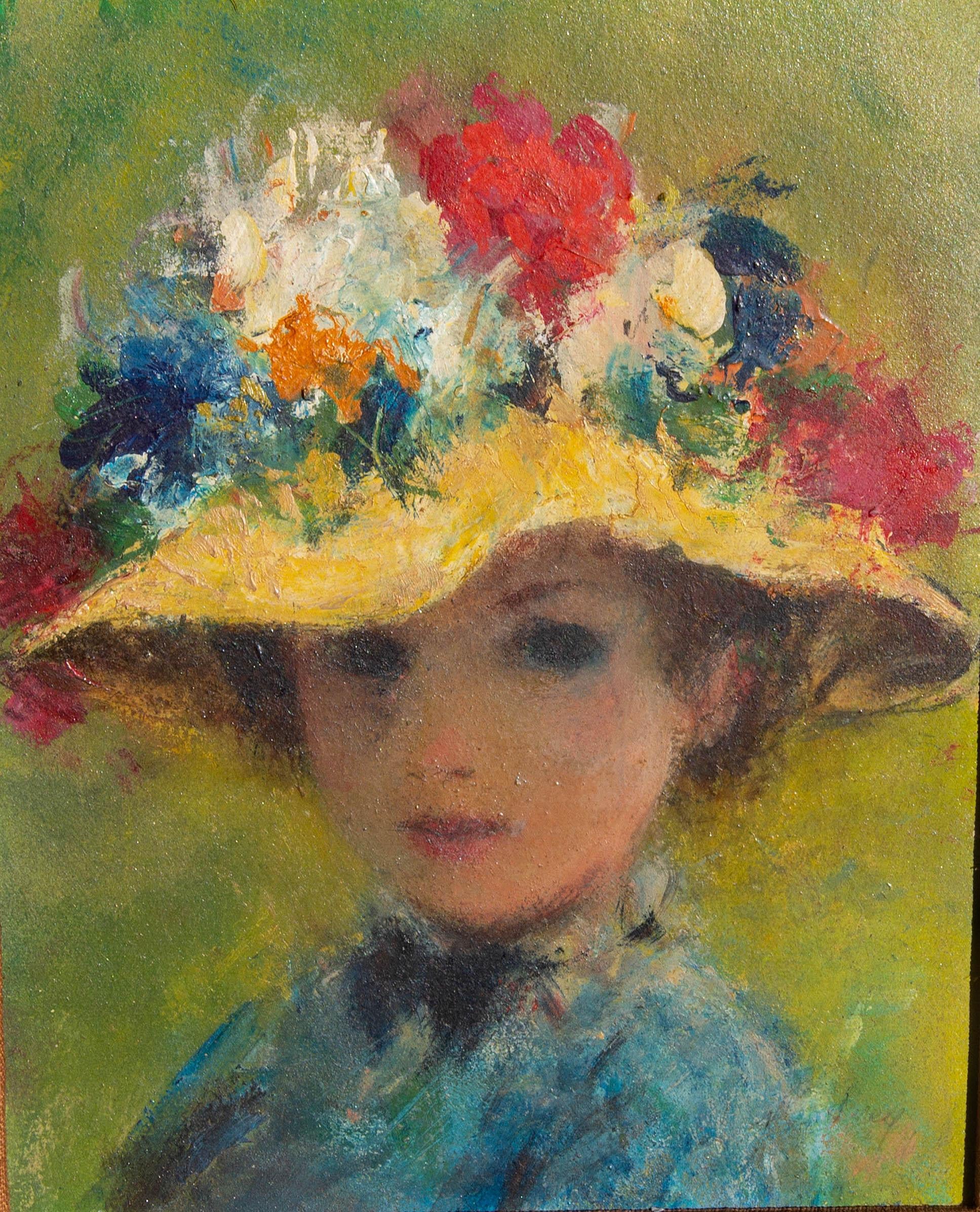 Pittura impressionista francese  Ritratto di una ragazza  Scuola di Parigi In condizioni buone in vendita a Rochester, NY