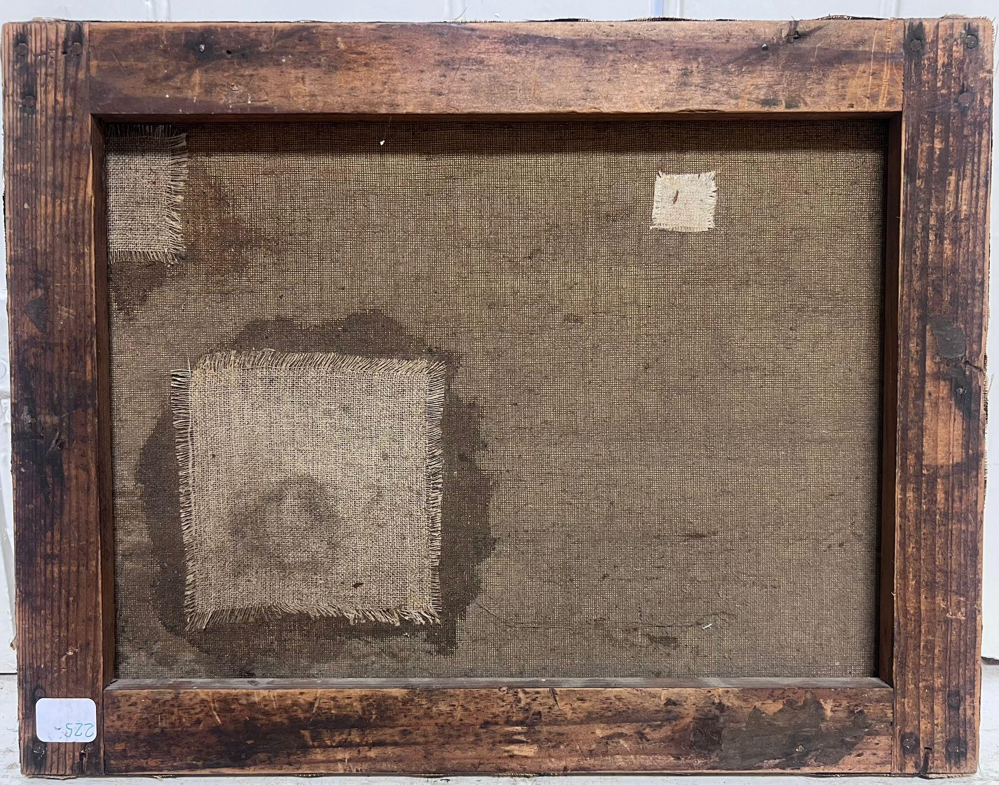Antique French Impressionist Pintura al óleo firmada Pajares en el campo al atardecer en venta 3