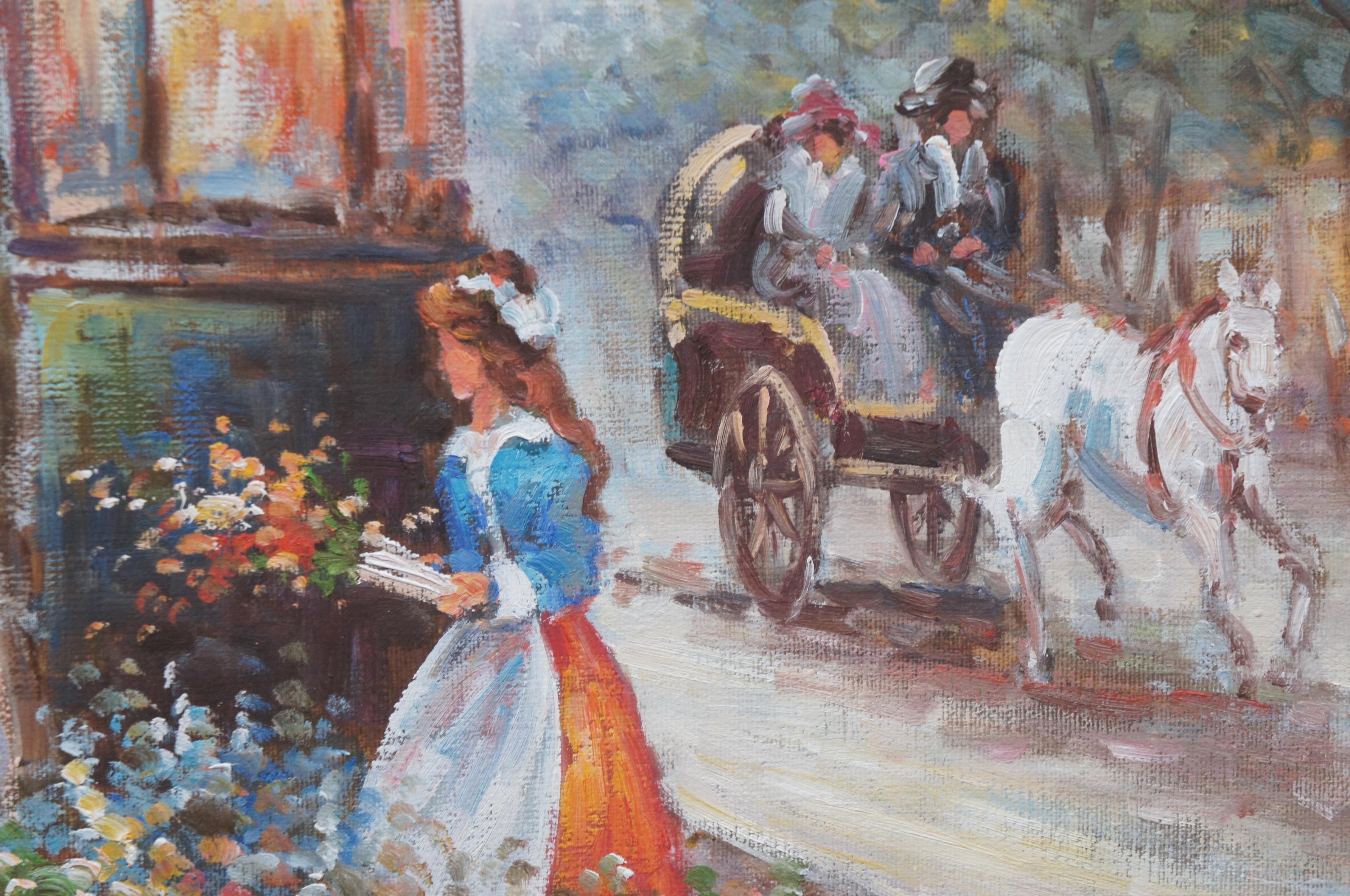 Peinture à l'huile sur toile Impressionniste française Paris Cityscape Arc de Triomphe 44