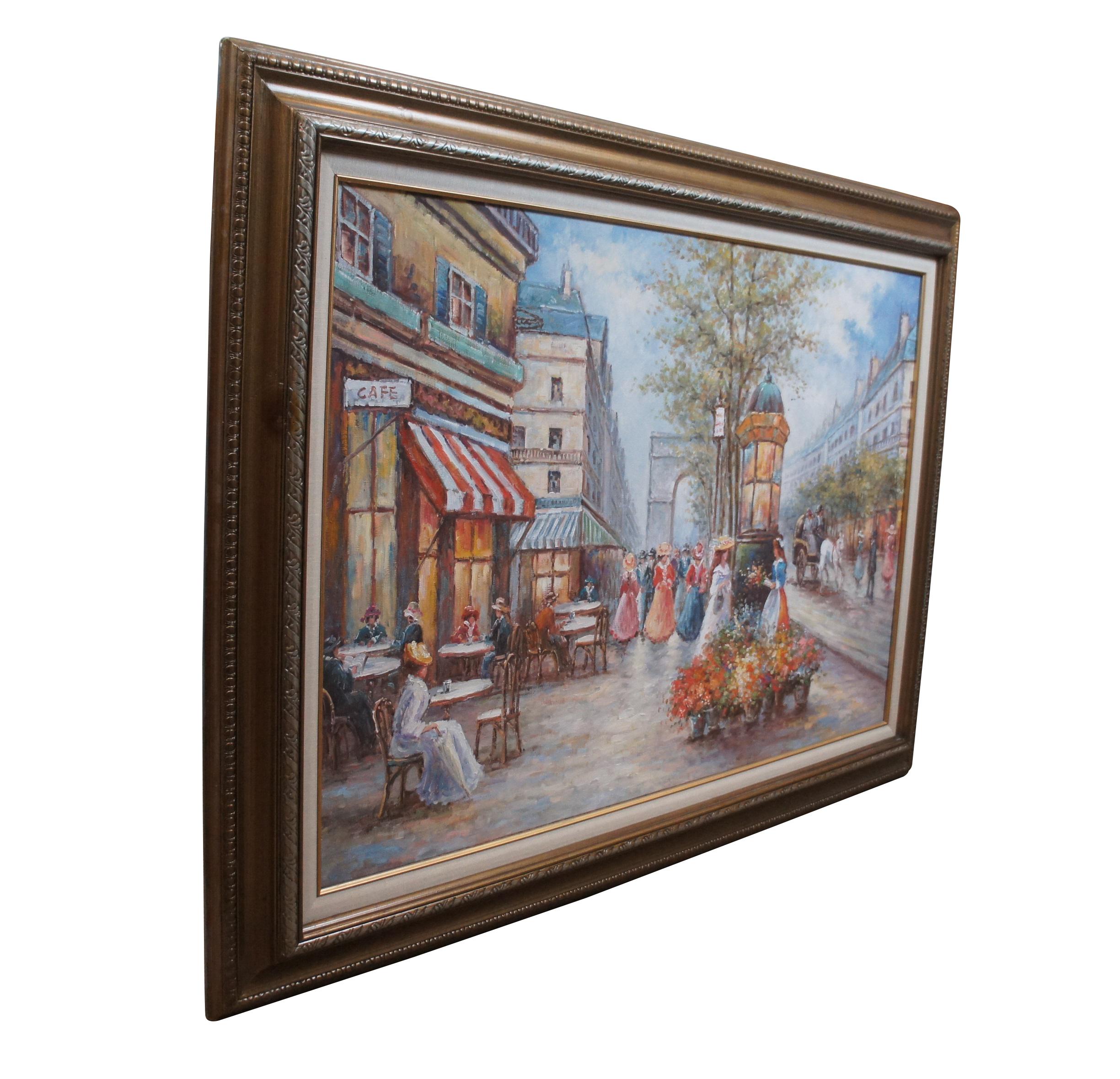 Expressionniste Peinture à l'huile sur toile Impressionniste française Paris Cityscape Arc de Triomphe 44