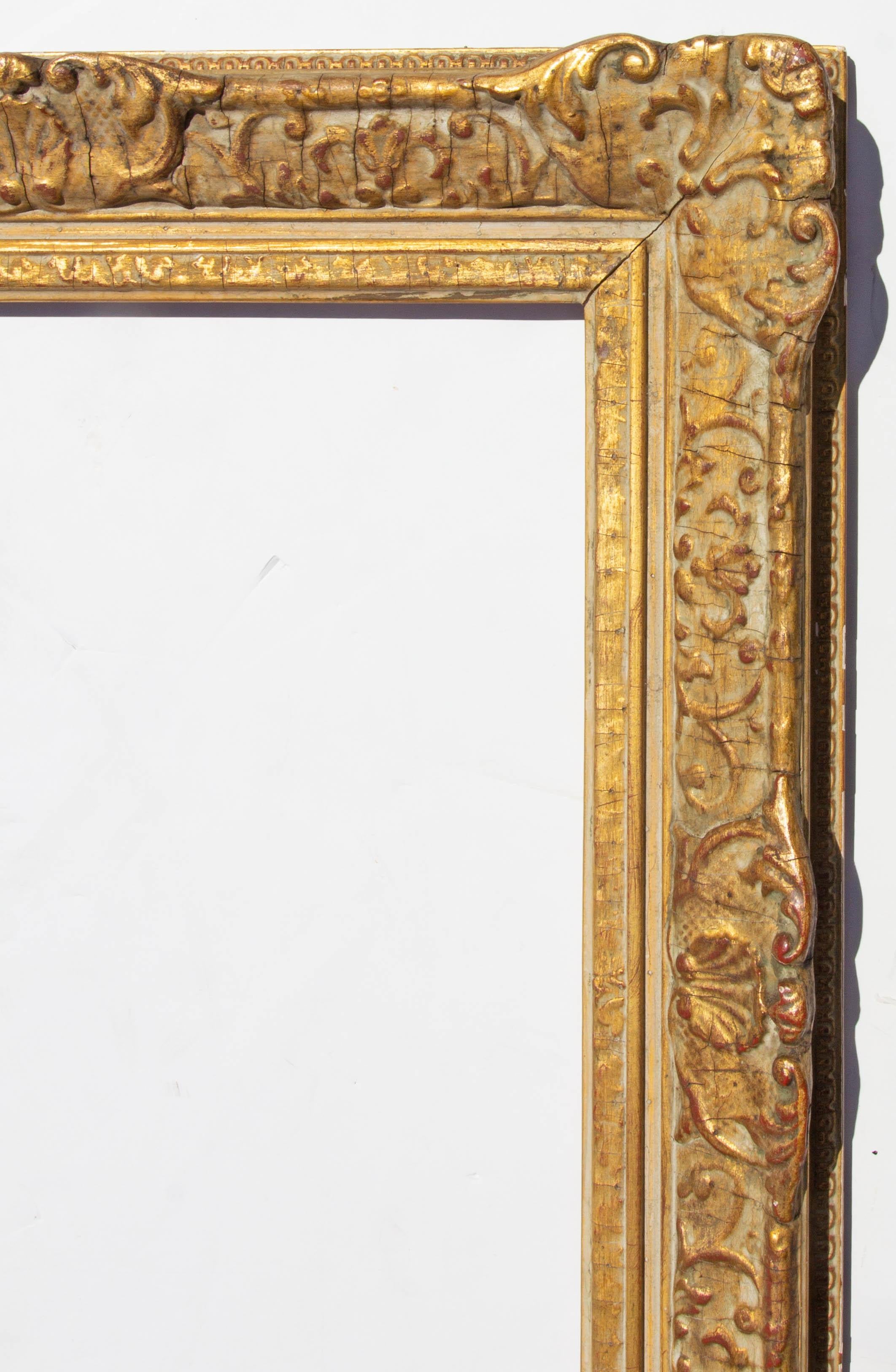 French impressionist style picture frame by Newcomb Macklin. Antique gilt finish. Rabbet measures 21 7/8
