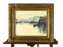 French Impressionist Nautical Scene Painting, Signed, 20th Century