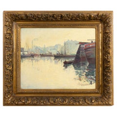 French Impressionist Nautical Scene Painting, Signed, 20th Century
