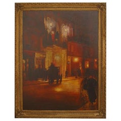Peinture impressionniste française d'une scène de rue