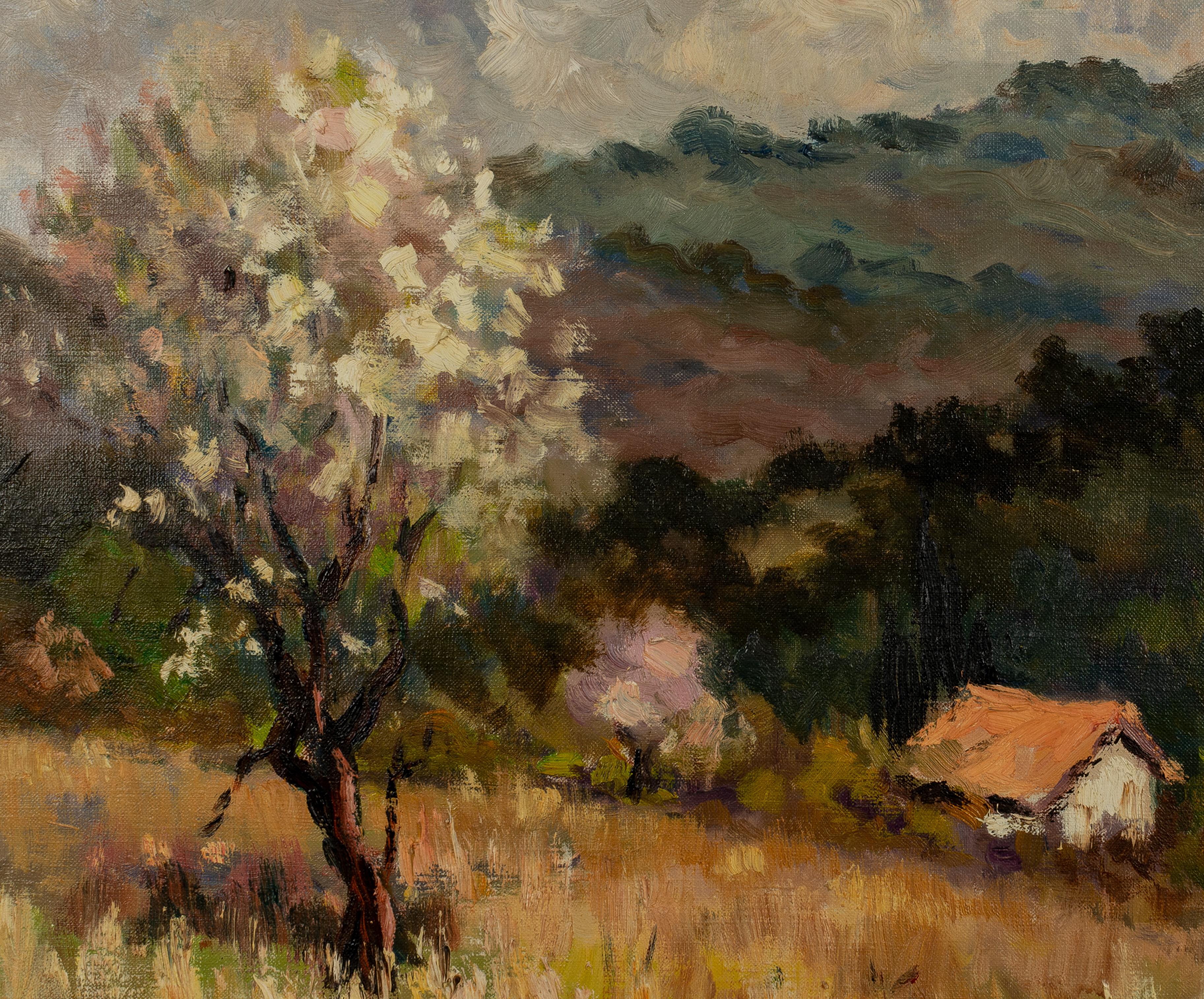 French Provincial French Impressionist Style Painting by Eugene Sandrini
