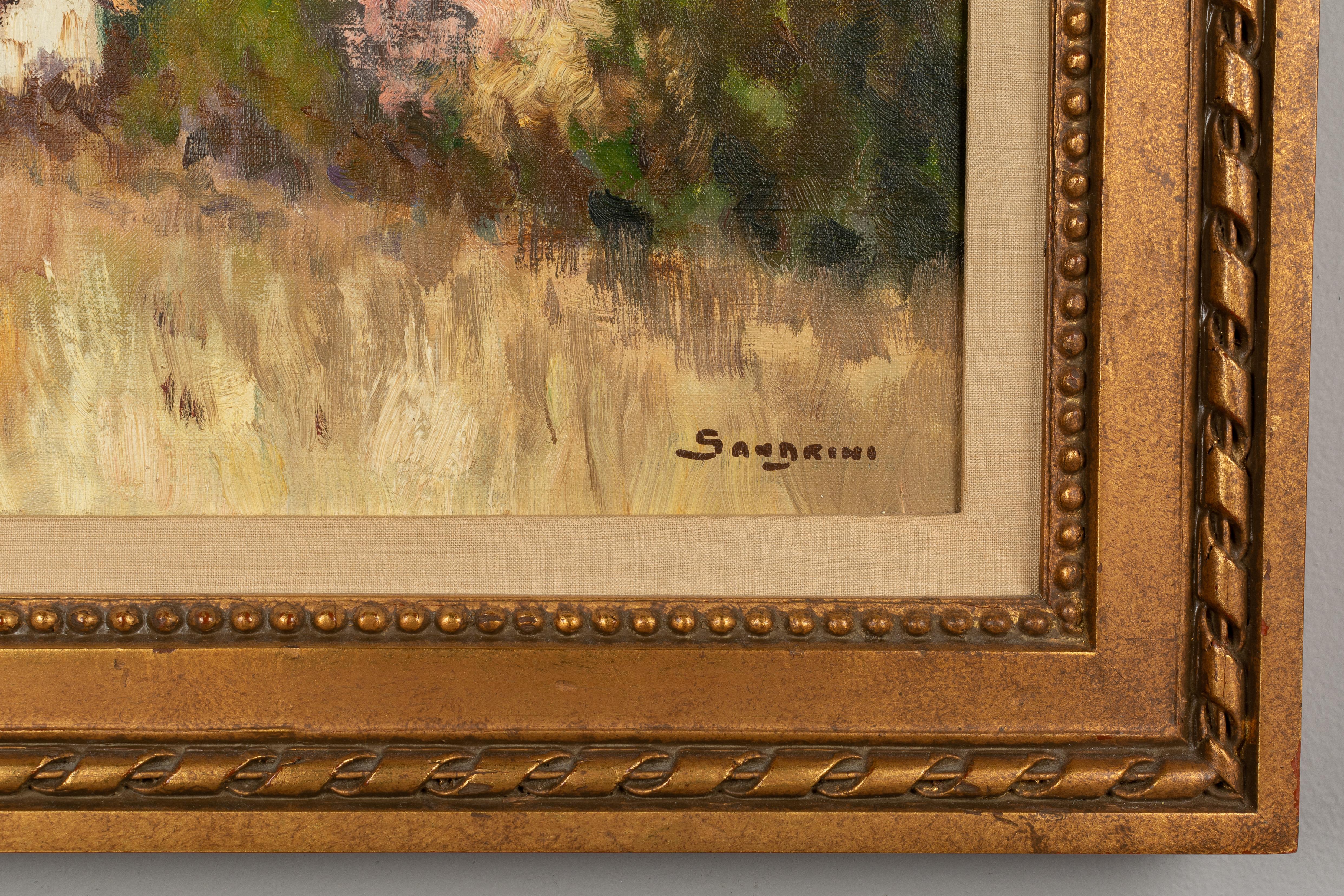 Hand-Painted French Impressionist Style Painting by Eugene Sandrini