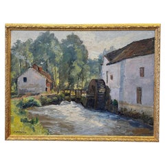 French Impressionistic Oil Painting, Old Mill