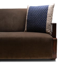 French Indigo Ikat Throw Pillow