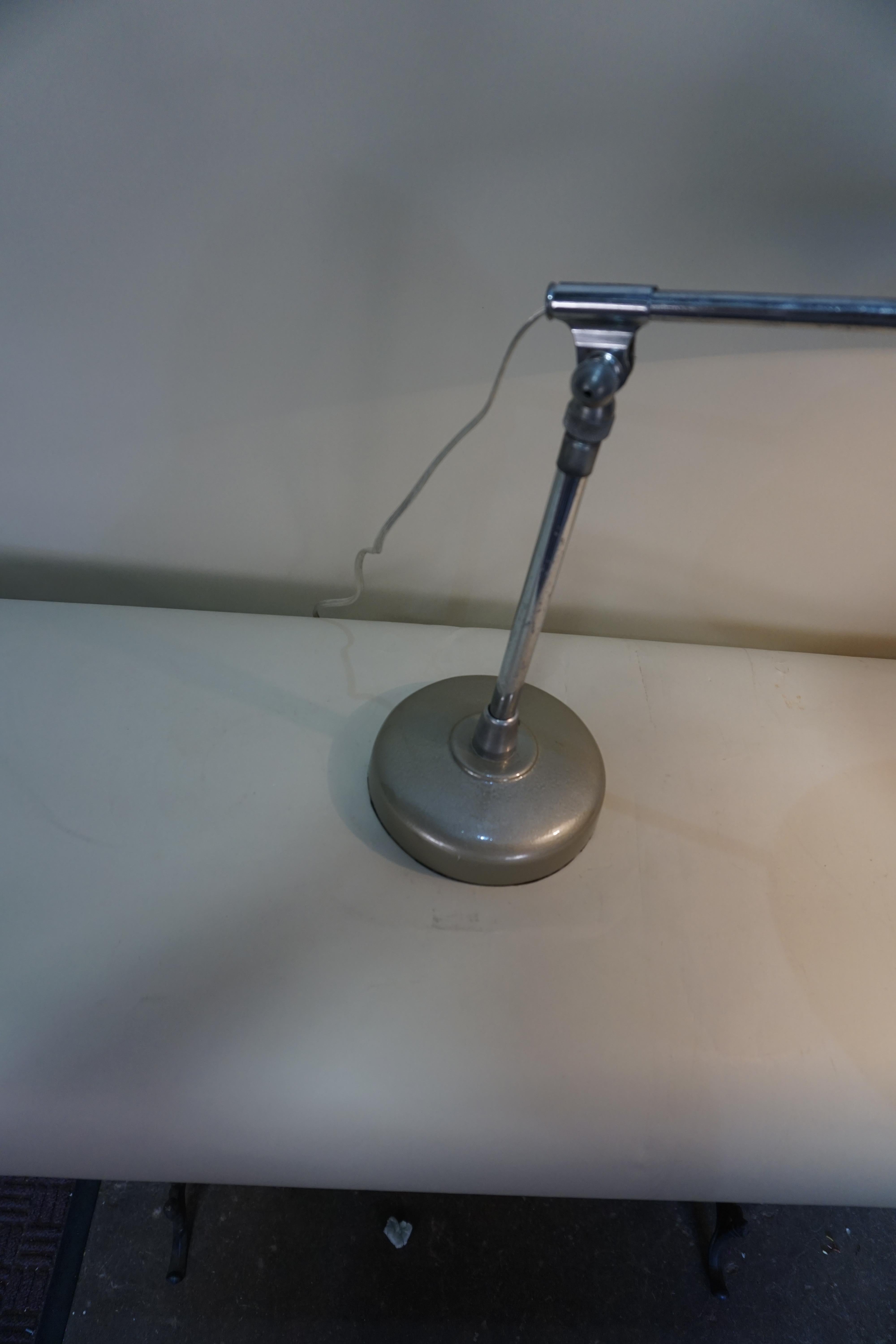 Metal French Industrial Art Deco Desk Lamp