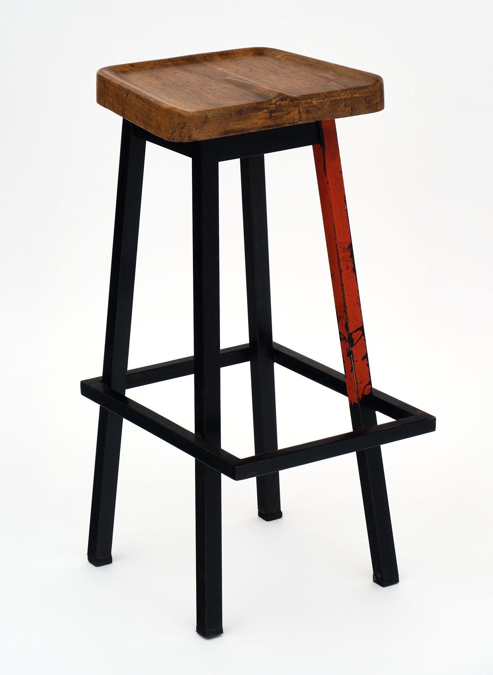 French Industrial Bar Stools In Good Condition In Austin, TX