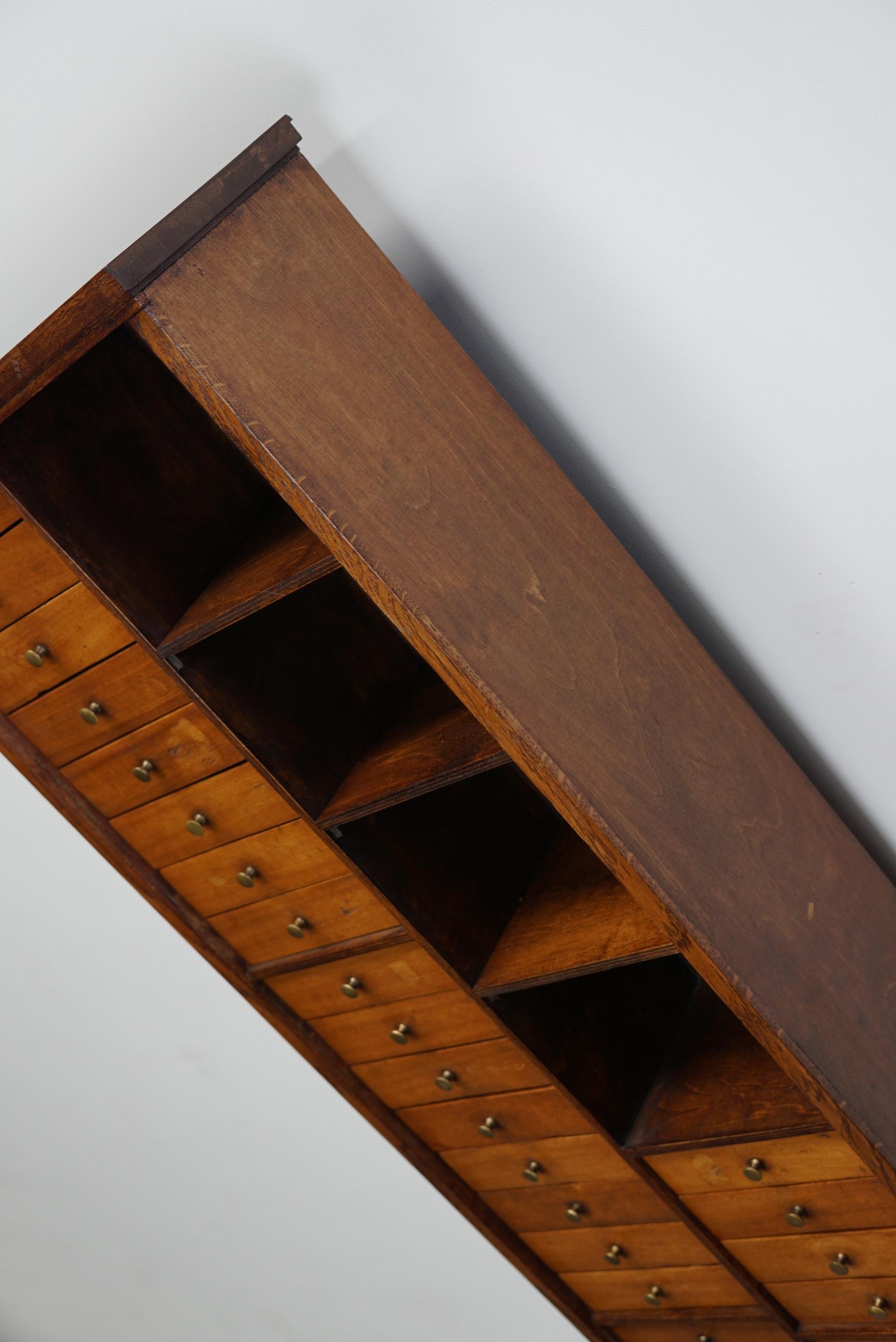 French Industrial Beech Apothecary / Watchmakers Cabinet, Mid 20th Century 7
