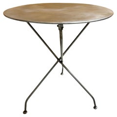 Table de bistrot, de guéridon ou d'appoint en fer démontable, de style industriel français Campaigner
