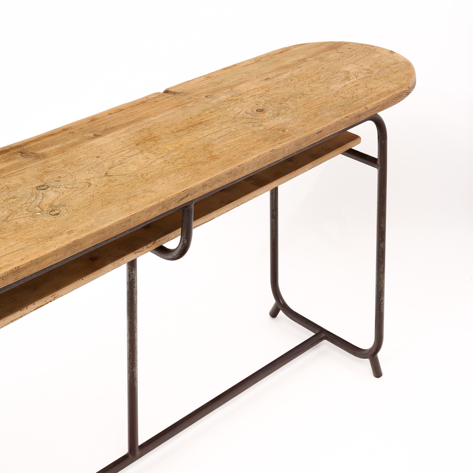 Mid-20th Century French Industrial Console Table For Sale