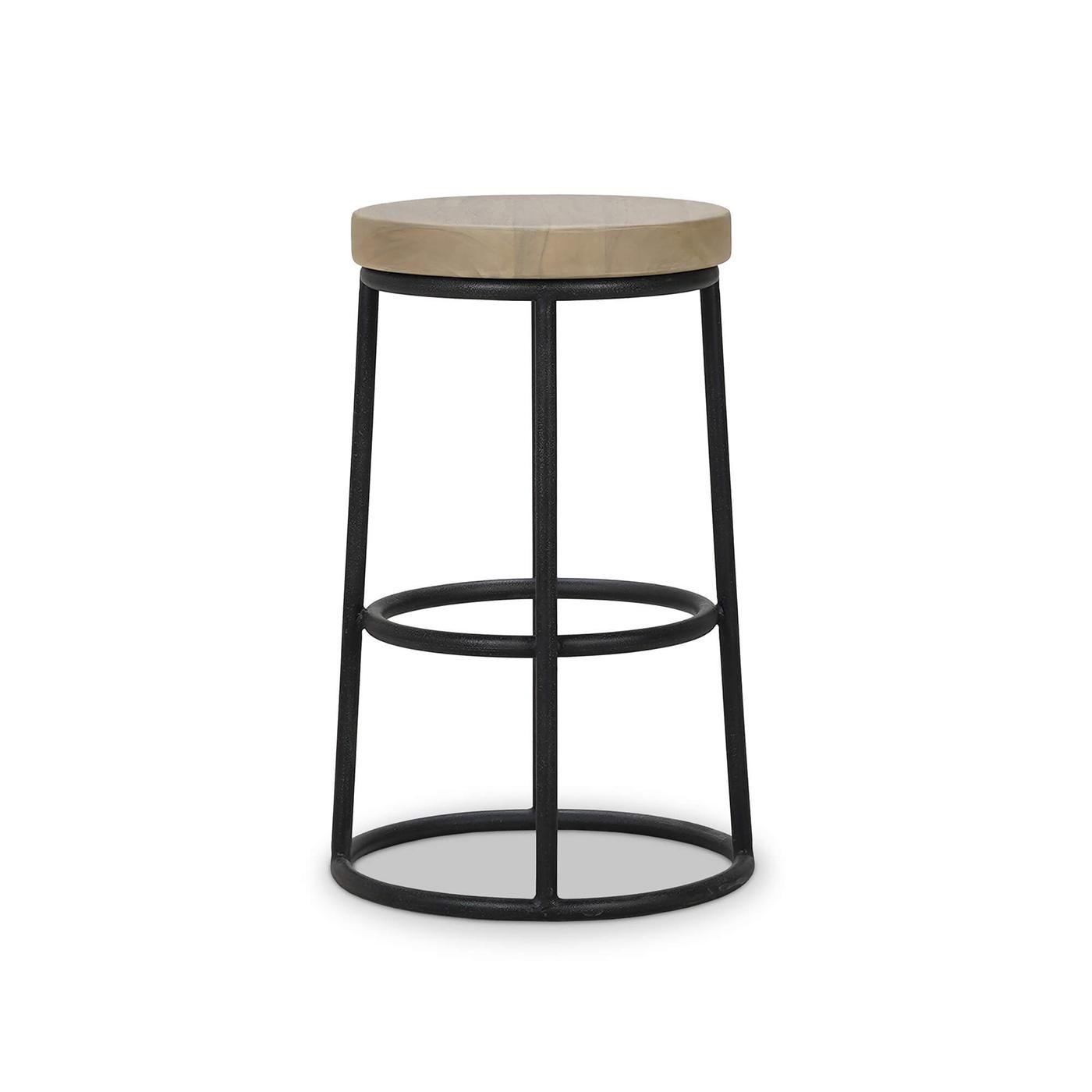 French Industrial Counter Stool In New Condition In Westwood, NJ
