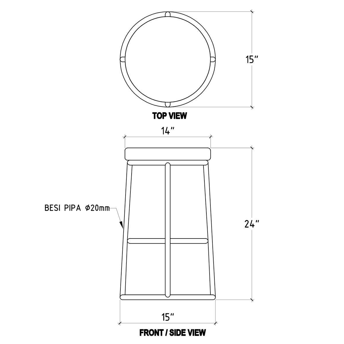 French Industrial Counter Stool 2