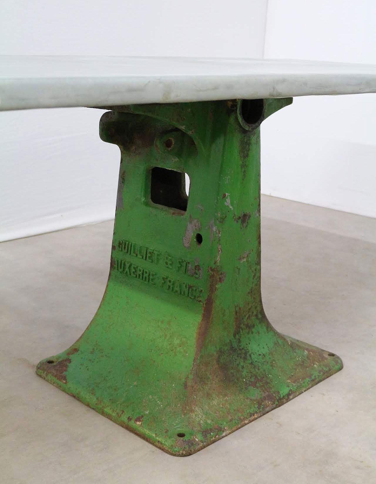 French industrial dining table zinc top one of a kind vintage kitchen worktable
Industrial loft
Heavy industrial metal base
Unique customised design
Zinc covered wood top could be polished if preferred.


  