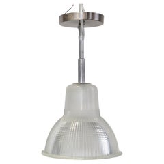 Lampada a sospensione in vetro industriale francese