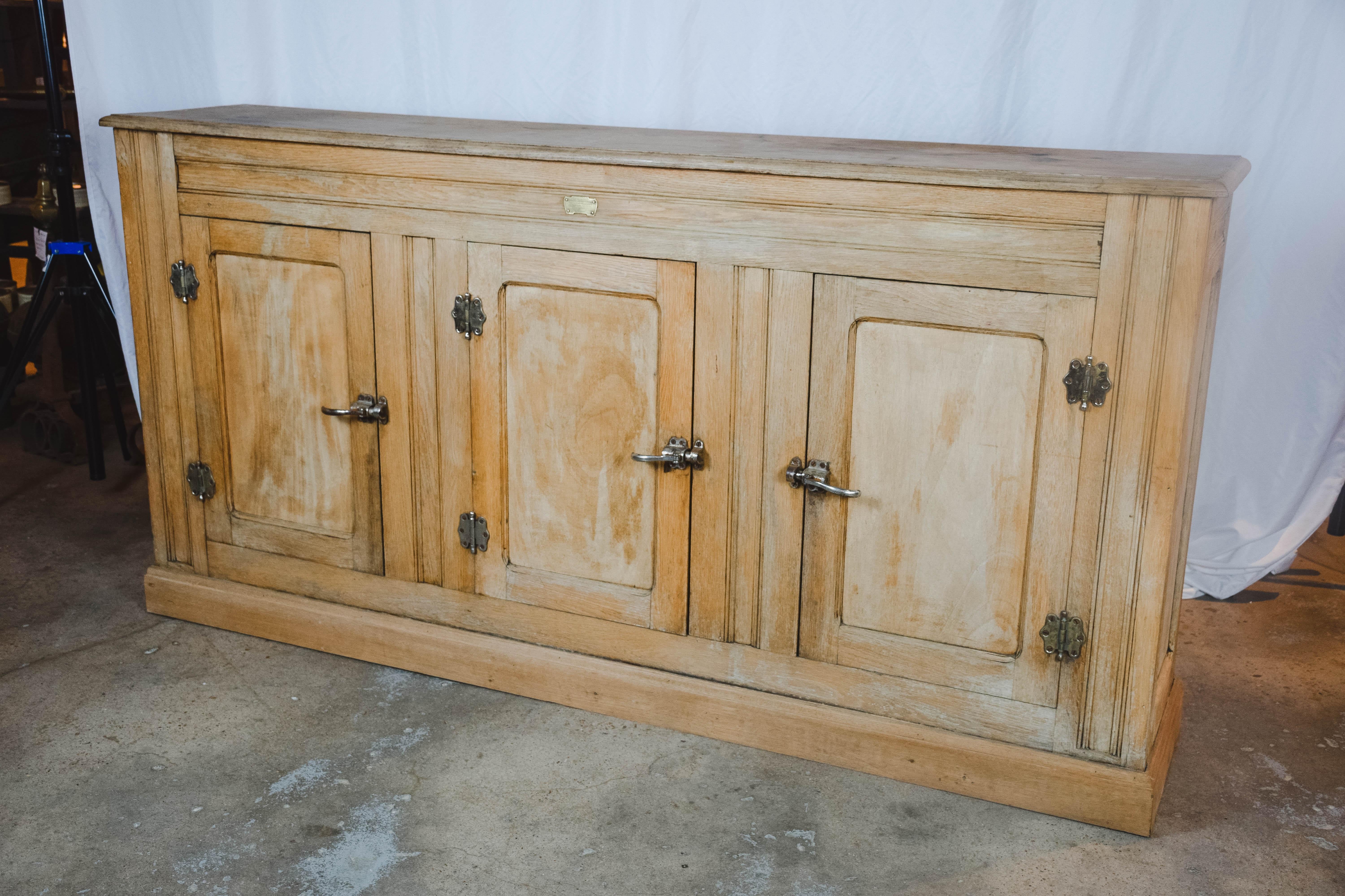 French Industrial Ice Box Cabinet In Good Condition In Houston, TX