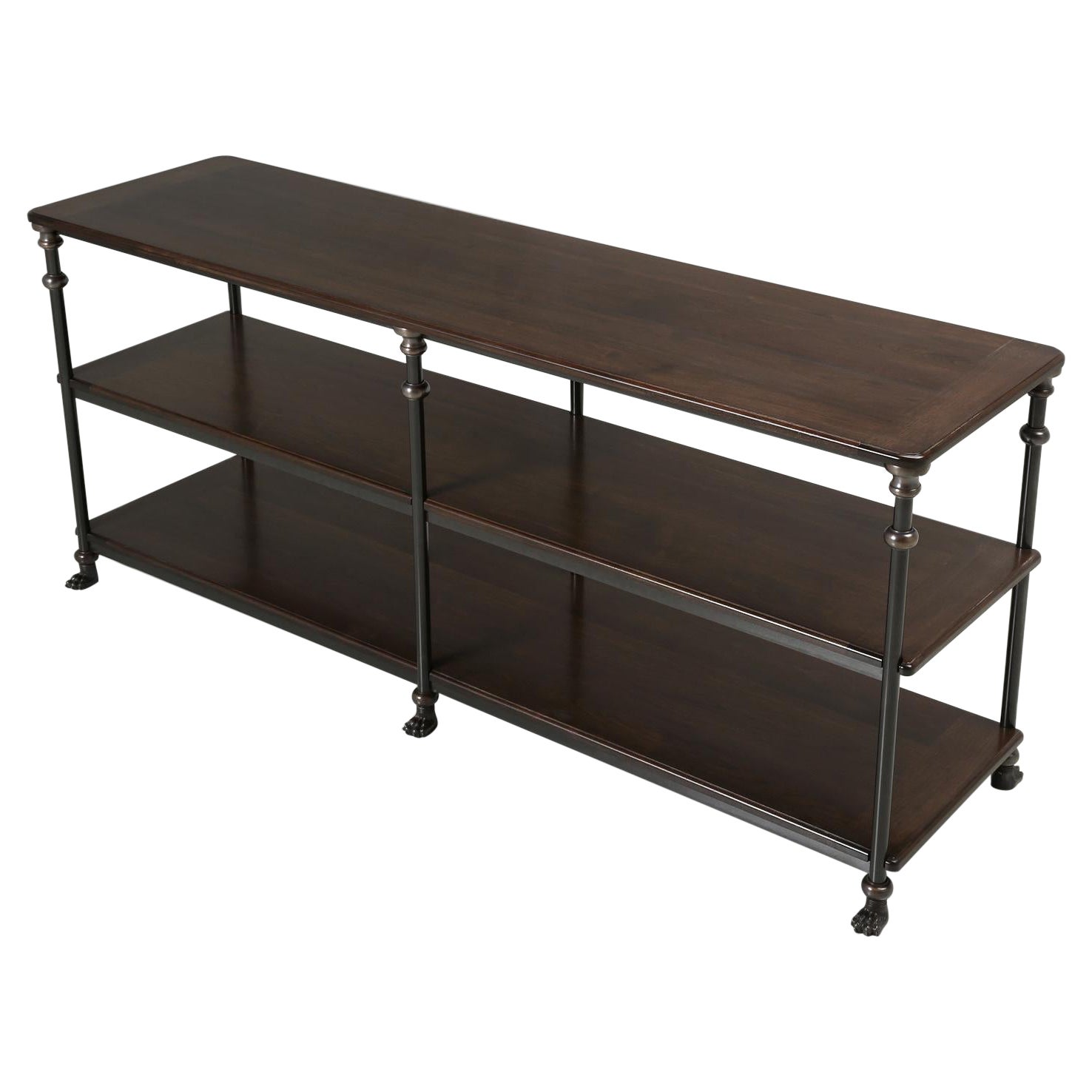 French Industrial Inspired Kitchen Island, Steel and Bronze Built Any Dimension