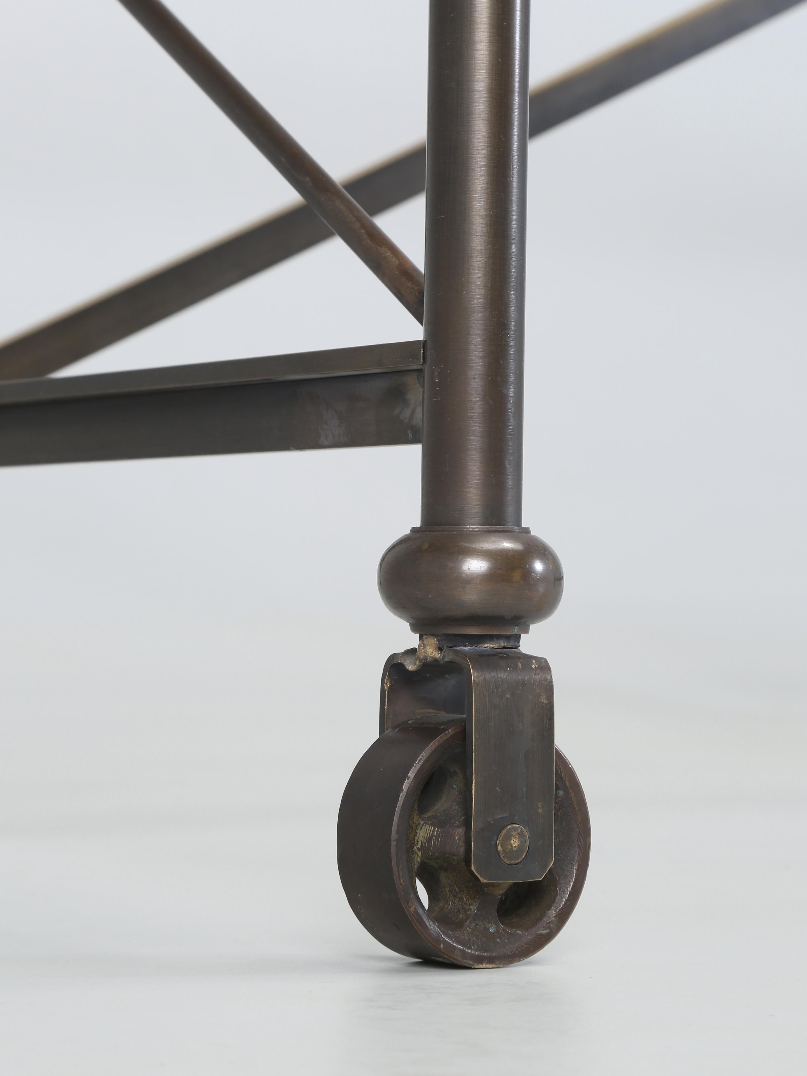 French Industrial Inspired Solid Bronze Dining Table Frame Numerous Top Options 5